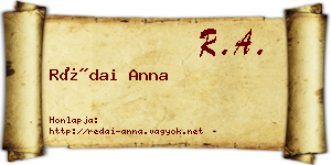 Rédai Anna névjegykártya